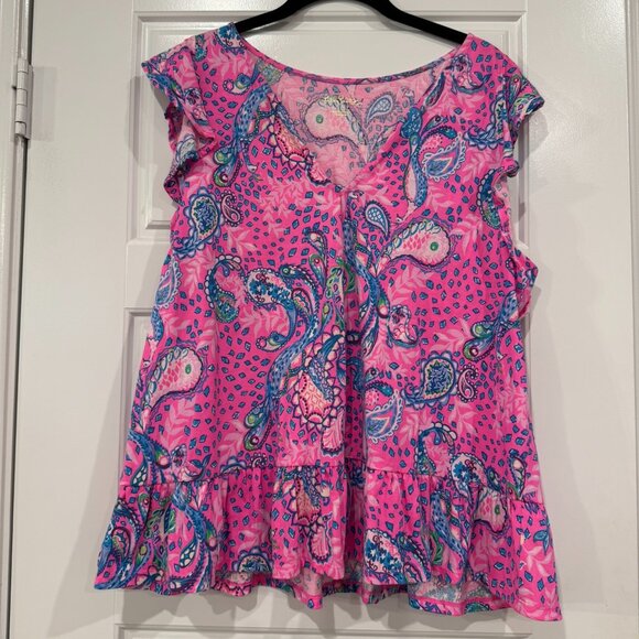 Lilly Pulitzer Ruffle Top - Picture 1 of 5